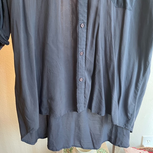 Vintage 100% Rayon Button Down Blue Shirt - Picture 7 of 13